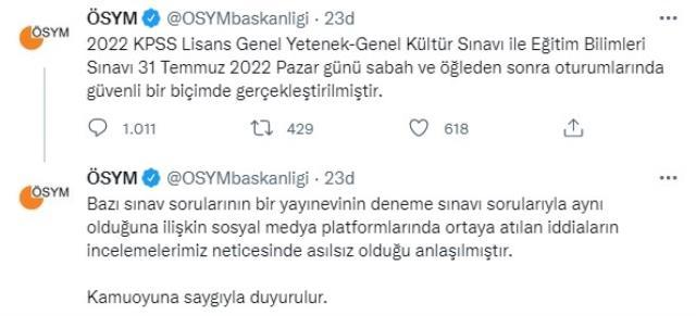 Son Dakika! ÖSYM'den, KPSS'de çıkan soruların bir yayınevinin deneme sınavı sorularıyla aynı olduğuna ilişkin iddialara yanıt