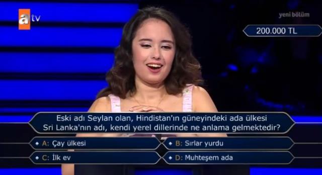 (Eski adı Seylan olan, Hindistan'ın güneyindeki) Kim Milyoner Olmak İster 3 Ağustos Sorusu Cevabı Nedir? Kim Milyoner Olmak İster 200 Bin TL'lik soru!