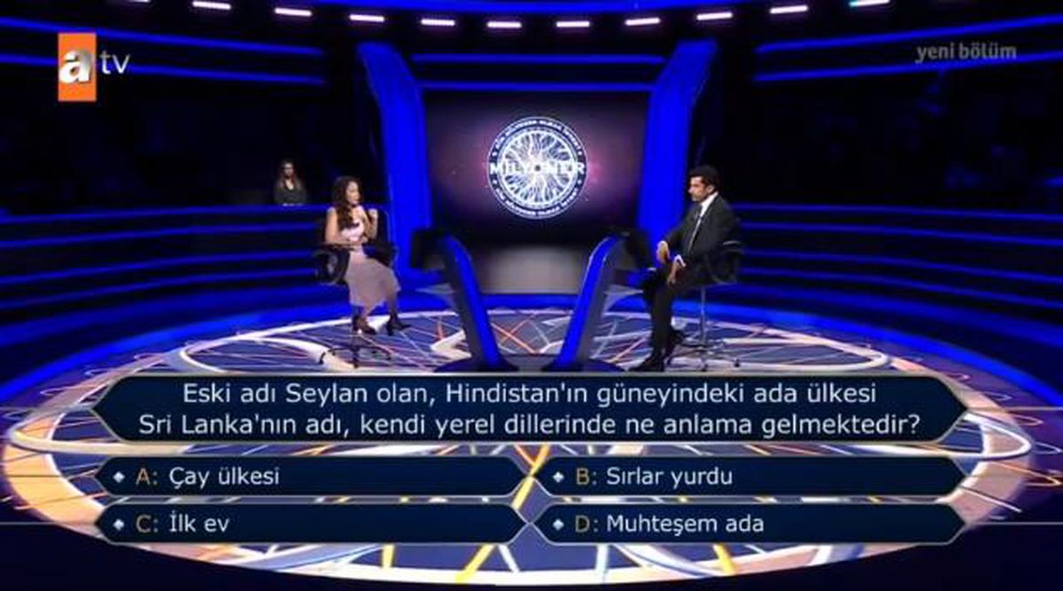 (Eski adı Seylan olan, Hindistan'ın güneyindeki) Kim Milyoner Olmak İster 3 Ağustos Sorusu Cevabı Nedir? Kim Milyoner Olmak İster 200 Bin TL'lik soru!