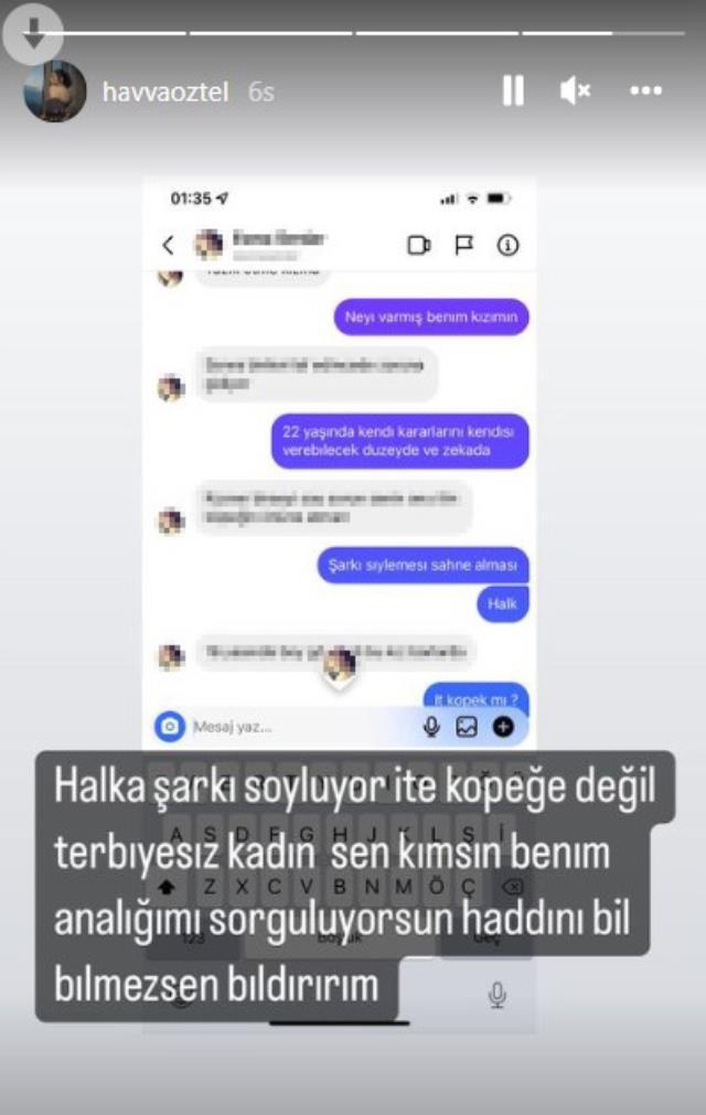 Aleyna Tilki'nin annesi Havva Öztel, 'Kızını itin önüne atıyorsun' diyen kadın takipçisi öfke kustu: Haddini bildiririm