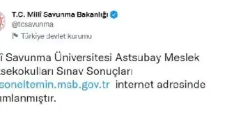 Astsubay Meslek Yüksekokulları Sınav sonuçları açıklandı