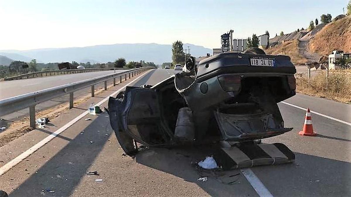 Otomobil takla attı, 5 yaralı