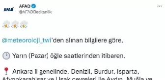 AFAD'dan 9 il için 'kuvvetli yağış' uyarısı