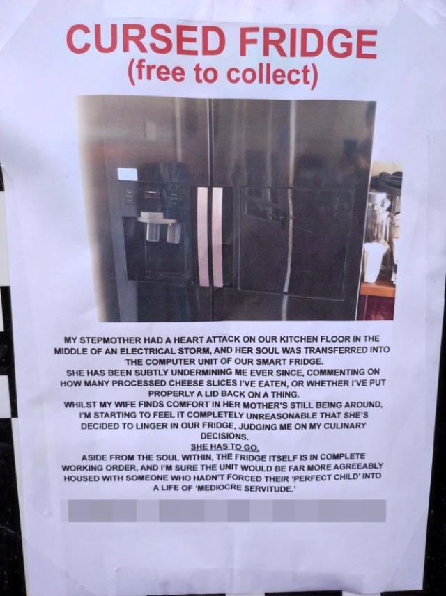 Evindeki buzdolabında annesinin ruhu olduğuna inanıp, satmaya karar verdi