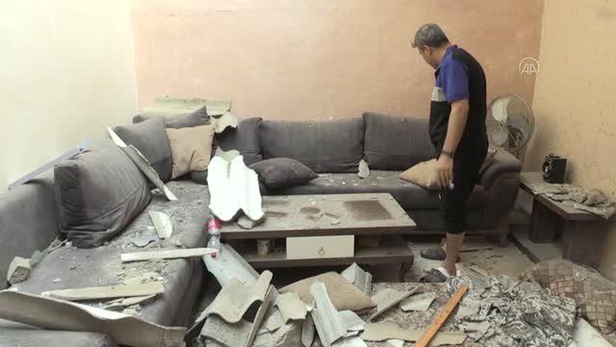 İsrail'in Gazze'ye yönelik saldırı sonucu bazı evler zarar gördü