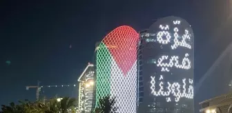 Aydın haberleri: Doha'daki Al Jaber kuleleri, Gazze ile dayanışma amacıyla Filistin bayraklarıyla aydınlatıldı