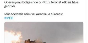 Irak'ın kuzeyinde 5 terörist etkisiz hale getirildi