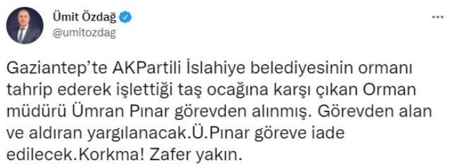 Ormanın katledilmesine izin vermeyen Orman İşletme Şefi Ümran Pınar görevden alındı