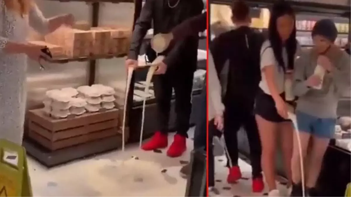 Veganlardan tepki çeken eylem! Marketi basıp reyondaki bütün sütleri yere döktüler