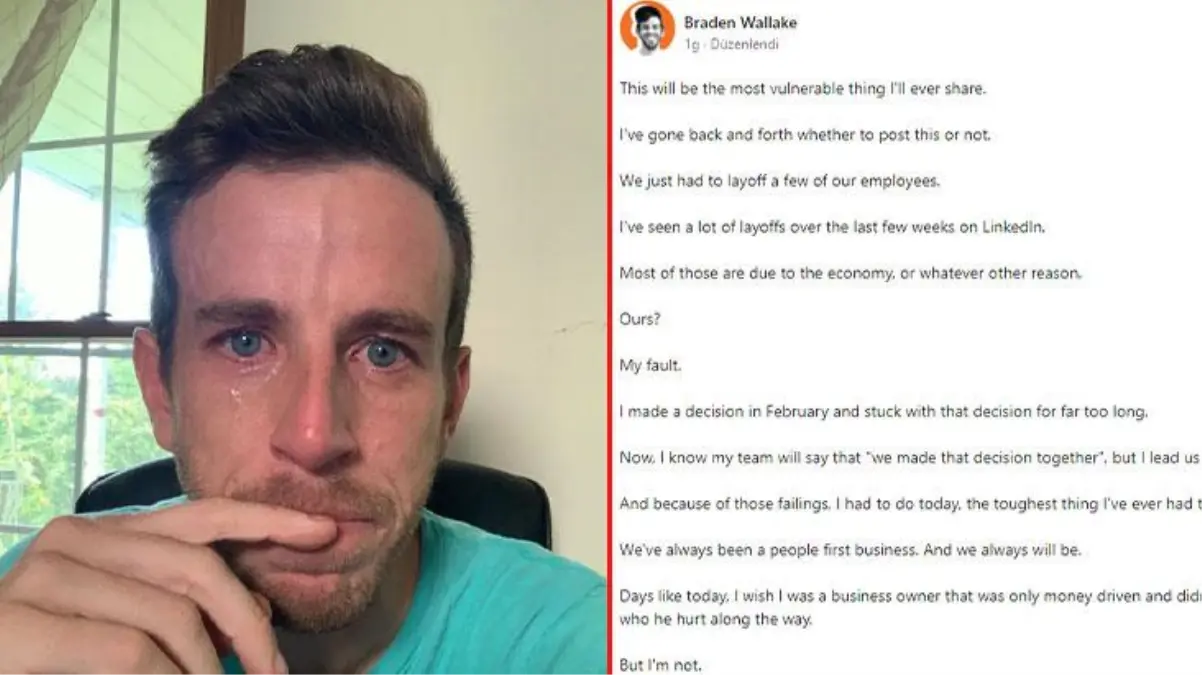 Şirketinden işçi çıkaran CEO, üzüldüğünü kanıtlamak için ağladığı anları paylaştı