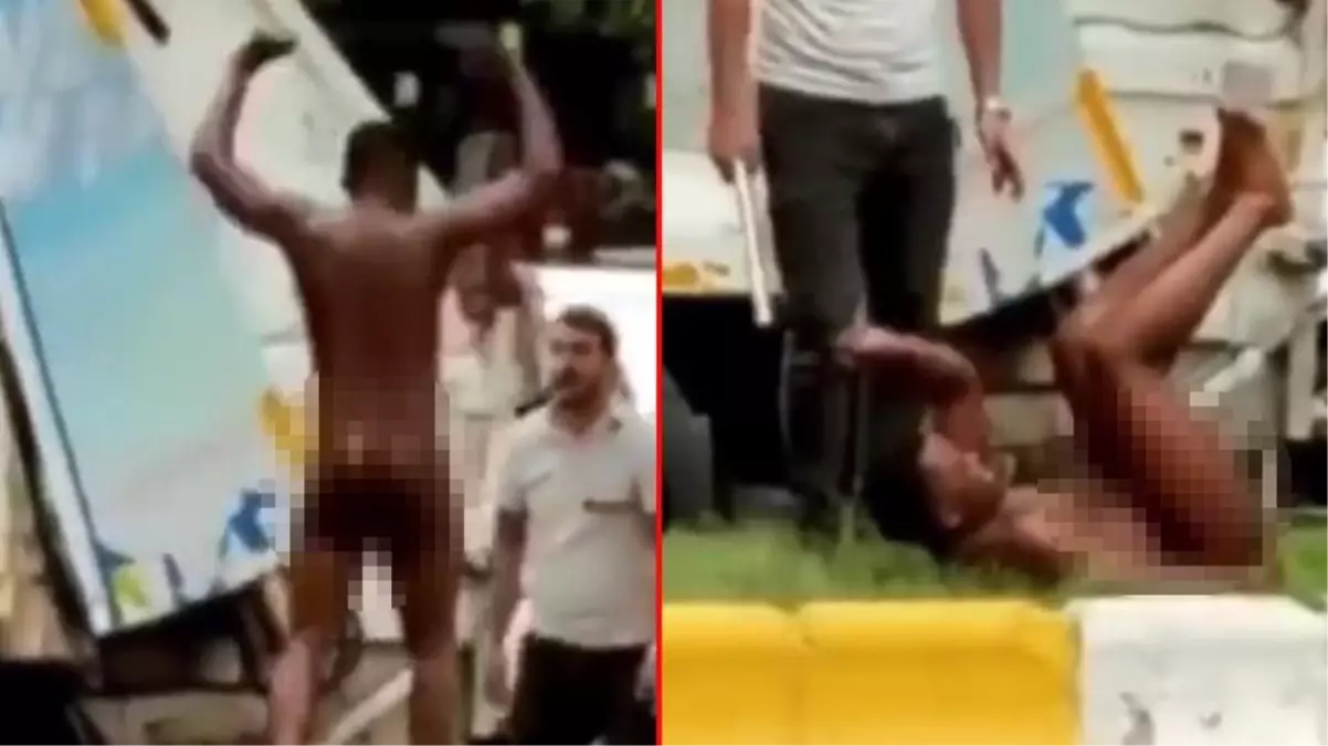 Esenyurt'ta akıllara durgunluk veren olay! Yabancı uyruklu şahıs, cadde ortasında çırılçıplak spor yaptı