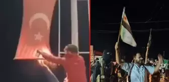 Çirkin provokasyon! Suriyeli muhalifler Azez'de Türk bayrağı yaktı