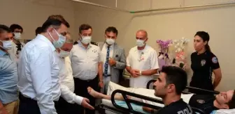 Vali Yazıcı, gittikleri ihbarda şüpheli tarafından vurulan 2 polisi ziyaret etti