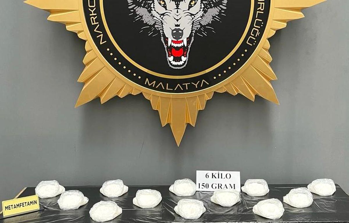 Malatya haberleri... Malatya'da 6 kilo 150 gram metamfetamin ele geçirildi