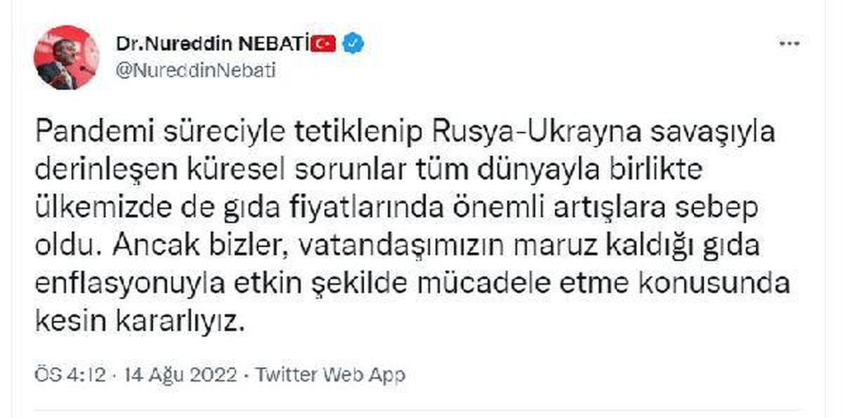 Son dakika haber... Bakan Nebati, Tarım Kredi marketlerinde yarın başlayacak indirimli satışlara ilişkin değerlendirmede bulundu Açıklaması
