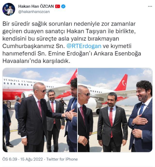 Hakan Taşıyan'ın Cumhurbaşkanı Erdoğan'a olan vefası Twitter'da gündem oldu Hakan Taşıyan'ın Cumhurbaşkanı Erdoğan'a olan vefası Twitter'da gündem oldu
