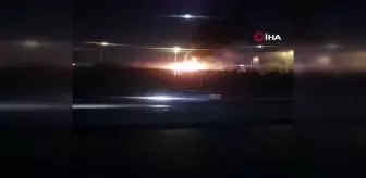 Servis otobüsü alev alev yandı