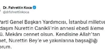 AK Partili Canikli'in annesi hayatını kaybetti