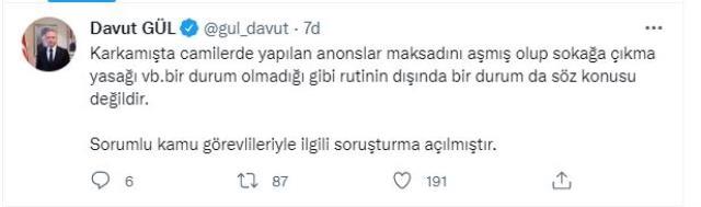 Gaziantep Karkamış'ta gece yarısı camilerden yapılan operasyon anonslarıyla ilgili soruşturma başlatıldı