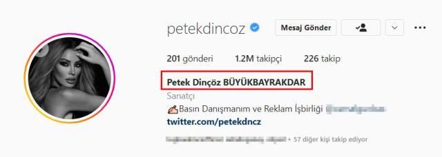 Nida Büyükbayrakdar ile evlenen Petek Dinçöz, sosyal medyadaki soyadını güncelledi Nida Büyükbayrakdar ile evlenen Petek Dinçöz, sosyal medyadaki soyadını güncelledi