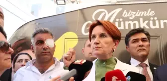 İYİ Parti Genel Başkanı Akşener, Esenyurt'ta saldırıya uğrayan parti karavanını ziyaret etti
