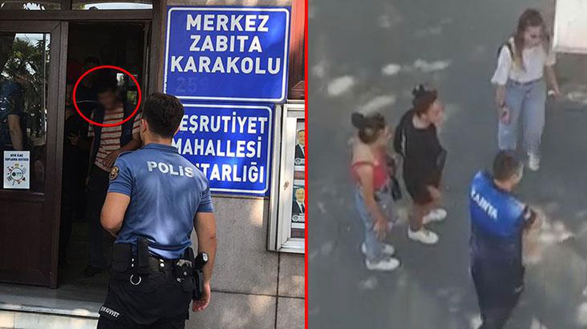Kendilerini çeken şahsın telefonuna bakan genç kızlar, çileden çıktı