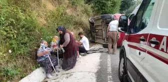 Son dakika haberi! Kontrolden çıkan otomobil yan yattı: 3 yaralı