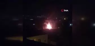 Trafo bir anda alev alev yandı