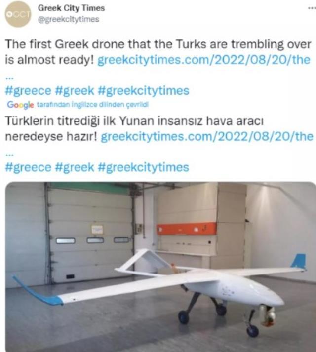 Yunan medyası tasarladıkları İHA'yı 'Türkleri titreten' sözleriyle tanıttı! Sosyal medyada yapılan yorumlar kırdı geçirdi