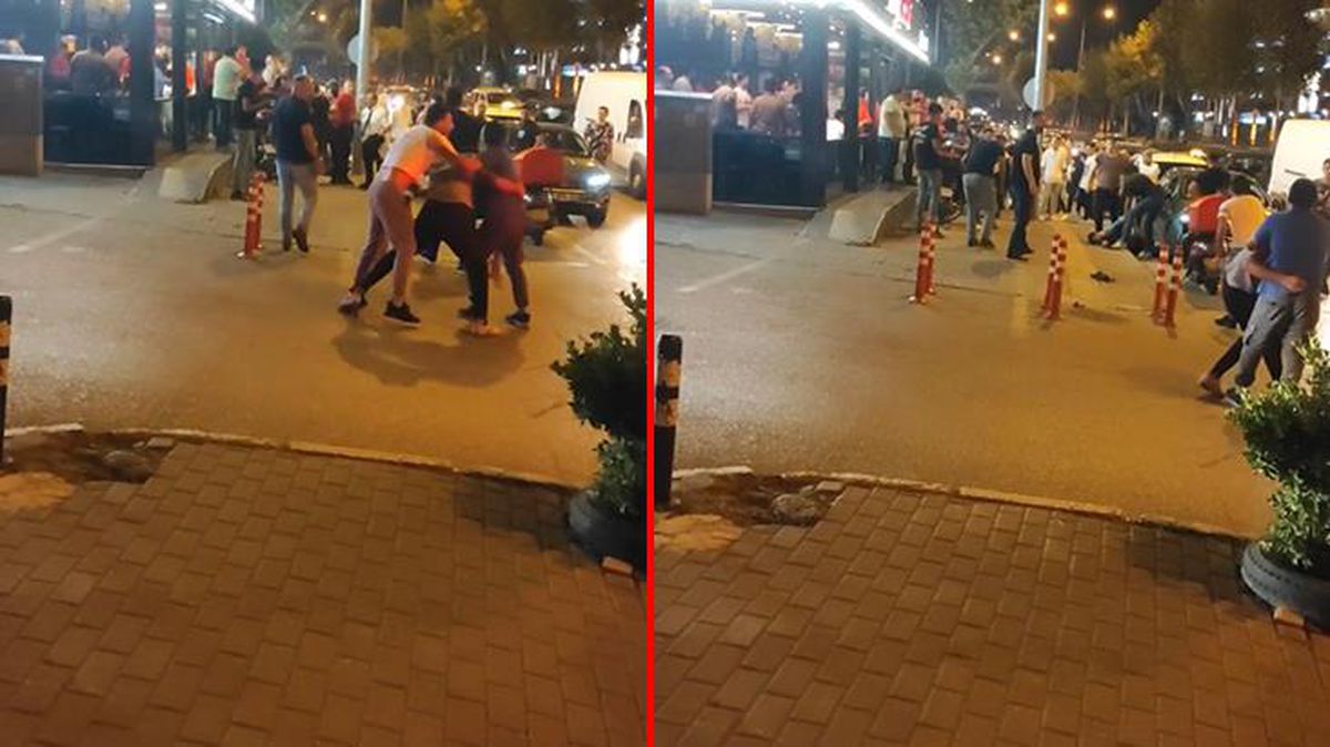 Çorbacıdaki yan bakma kavgası sokağa taştı! Onlarca kişi acımasızca birbirlerine girdi