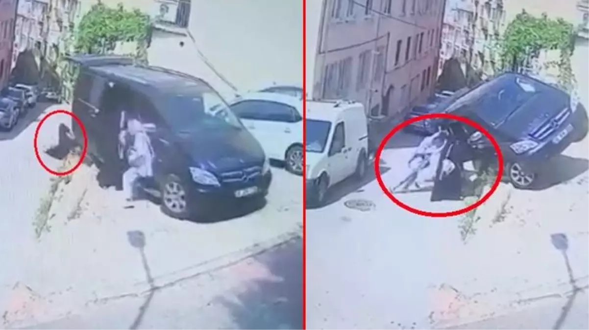 El freni çekilmeyen VIP minibüs az kalsın üzerlerine düşüyordu! Kadınlar facia önledi