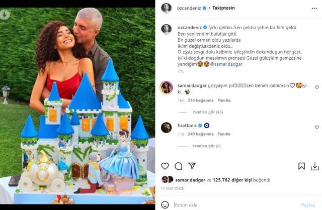 Özcan Deniz'in 22 yaş küçük sevgilisine yaptırdığı masal temalı doğum günü pastası alay konusu oldu