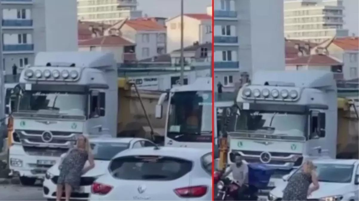 Yolun ortasında durup araçların önünü kesti, yetmedi polis aracına saldırdı