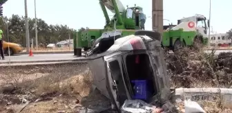 Son dakika haber! Takla atan otomobil, beton elektrik direğine çarptı: 6 yaralı