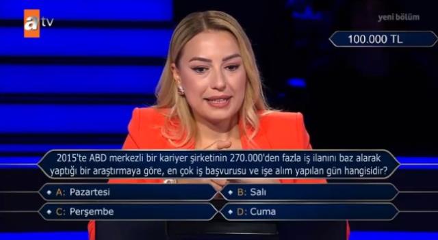 (2015'te ABD merkezli bir kariyer şirketinin...) Kim Milyoner Olmak İster 26 Ağustos Sorusu Cevabı Nedir? Kim Milyoner Olmak İster 100Bin TL'lik soru!