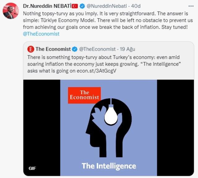 Bakan Nebati'den The Economist dergisine: Ters giden bir şey yok