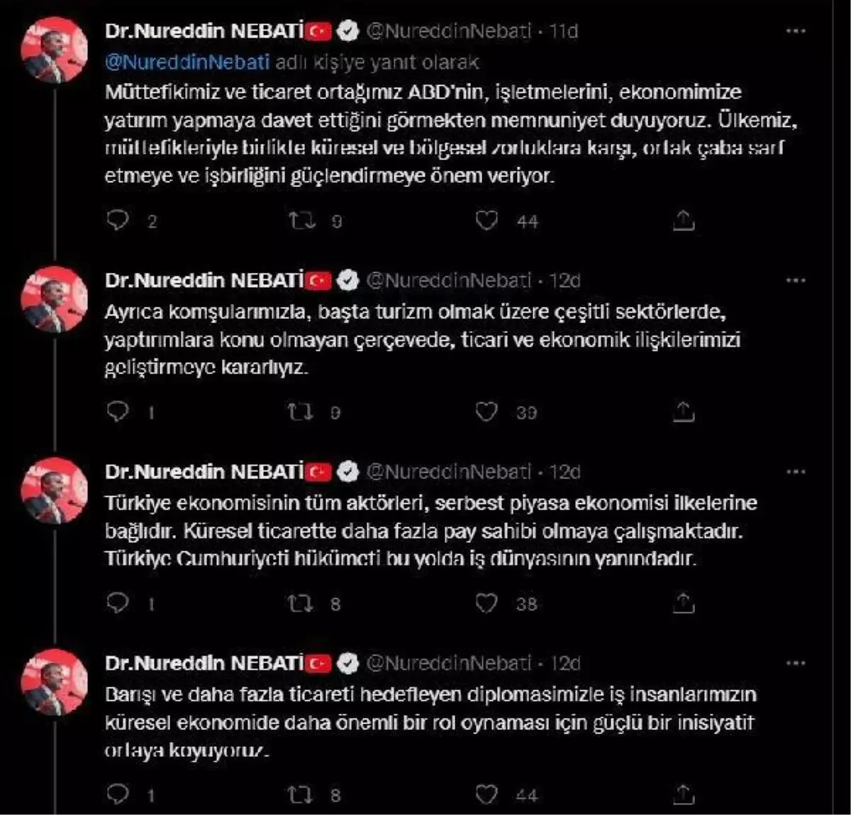 Bakan Nebati: Türk iş dünyasına iletilen mektubun endişe yaratması anlamsız