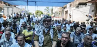 Gazze'den İsrail hapishanelerinde eylem yapan Filistinli tutuklulara destek