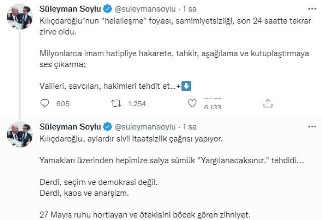 Kılıçdaroğlu'nun hakim ve savcılara seslenmesi Süleyman Soylu'yu çıldırttı: Derdi kaos ve anarşizm