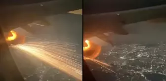 Uçağın motoru bir anda alev aldı, yolcular ecel teri döktü