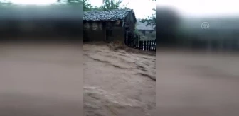 Sağanak ve taşkın bir köyde hasara yol açtı