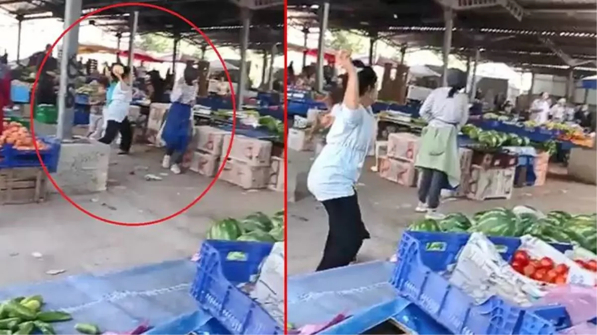 3 kız kardeş, babalarının ilişki yaşadığı kadınla pazarda karşılaşınca sebze savaşı çıktı