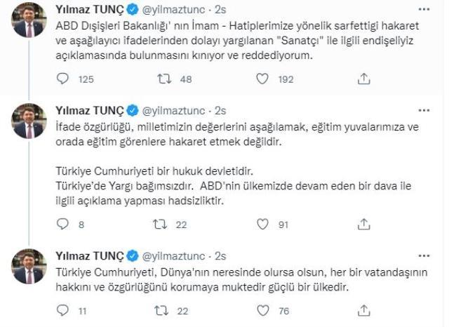 ABD'nin Gülşen açıklamasına AK Parti'den jet yanıt: Hadsizlik