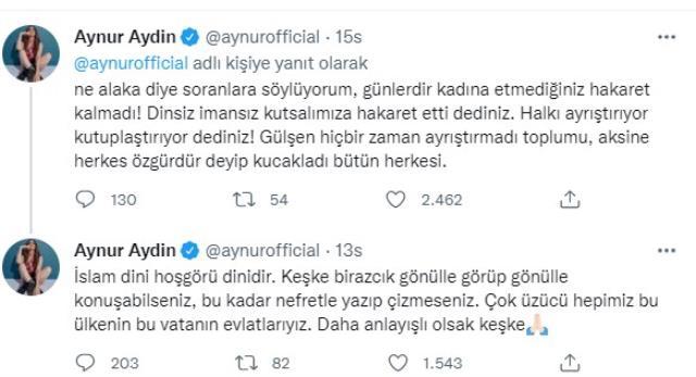 Gülşen'in tutuklanmasına tepki gösteren Aynur Aydın bu fotoğrafı paylaştı: İslam hoşgörü dinidir Gülşen'in tutuklanmasına tepki gösteren Aynur Aydın bu fotoğrafı paylaştı: İslam hoşgörü dinidir
