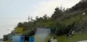 TEM'de kamyonet bozuldu; kaçak göçmenler koşarak kaçtı