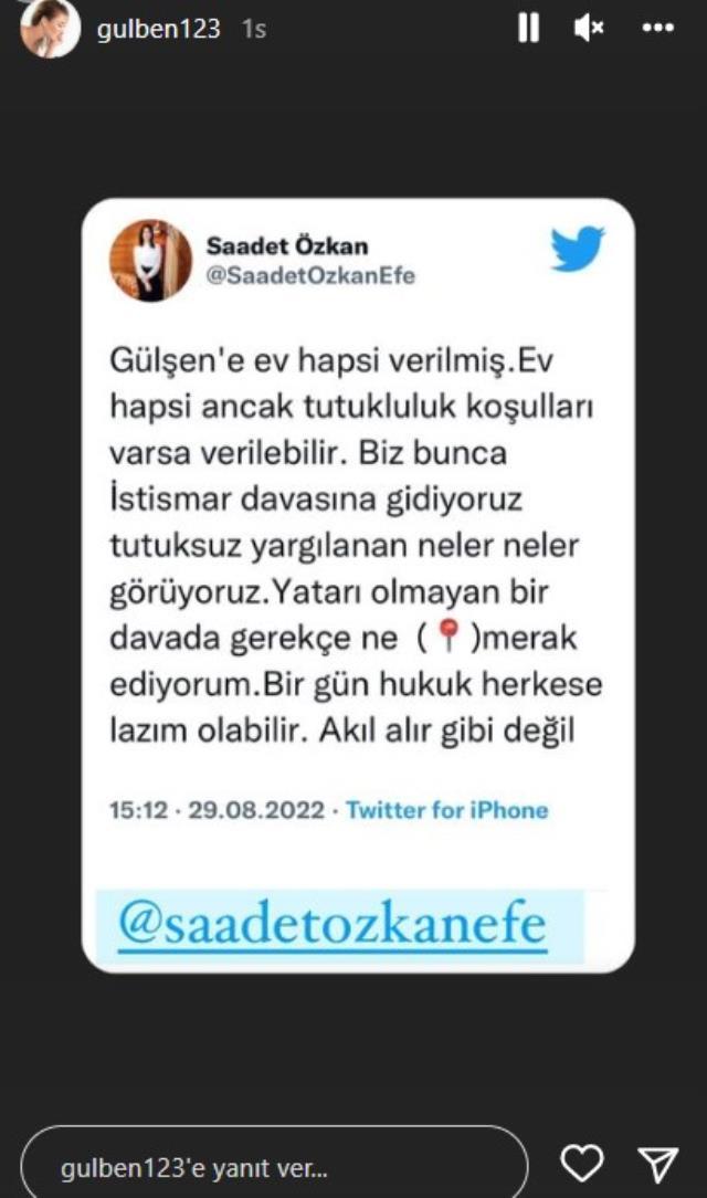 Ünlü isimlerden Gülşen'in ev hapsi şartıyla tahliye olmasına tepki