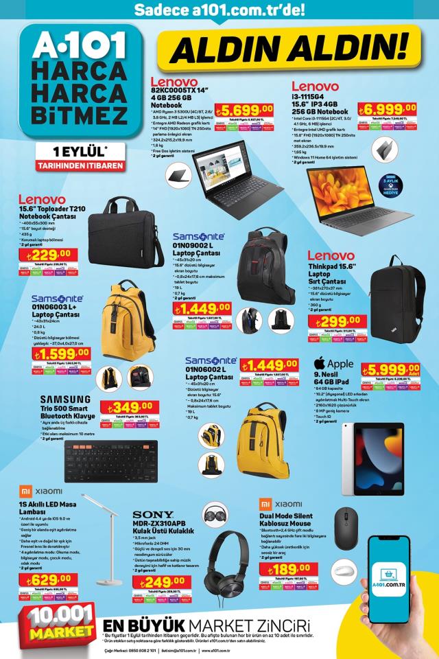 1 Eylül Perşembe A101 indirim kataloğu yayınlandı! A101 bu hafta katalog ürünleri neler? A101'e gelecek ürünler ve A101 fiyat listesi!