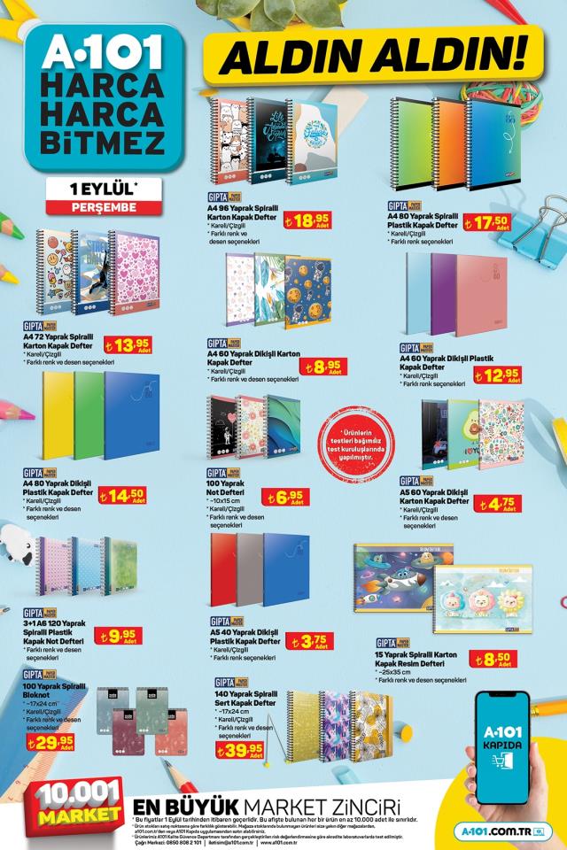 1 Eylül Perşembe A101 indirim kataloğu yayınlandı! A101 bu hafta katalog ürünleri neler? A101'e gelecek ürünler ve A101 fiyat listesi!