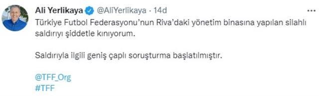 Son Dakika: Türkiye Futbol Federasyonu'nun Riva'daki binasına silahlı saldırı gerçekleştirildi