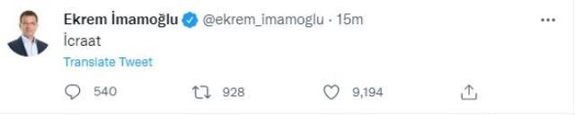 Ekrem İmamoğlu'ndan tek kelimelik paylaşım! 'İcraat' tweetine beğeni yağıyor